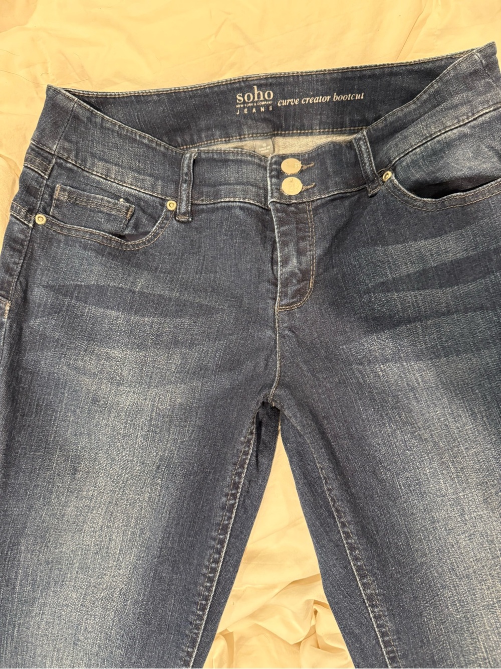 New York & Co. Soho Curve Creator Bootcut Jeans - Dark Blue Wash Size 10